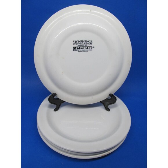 Midwinter Stonehenge White 7" Dessert Bread Plates Wedgwood Set of 4 - Picture 3 of 6